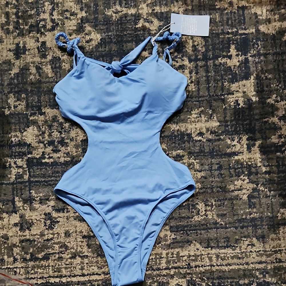 Ricki Rum The Vineyard Cutout One Piece Swimsuit French Blue